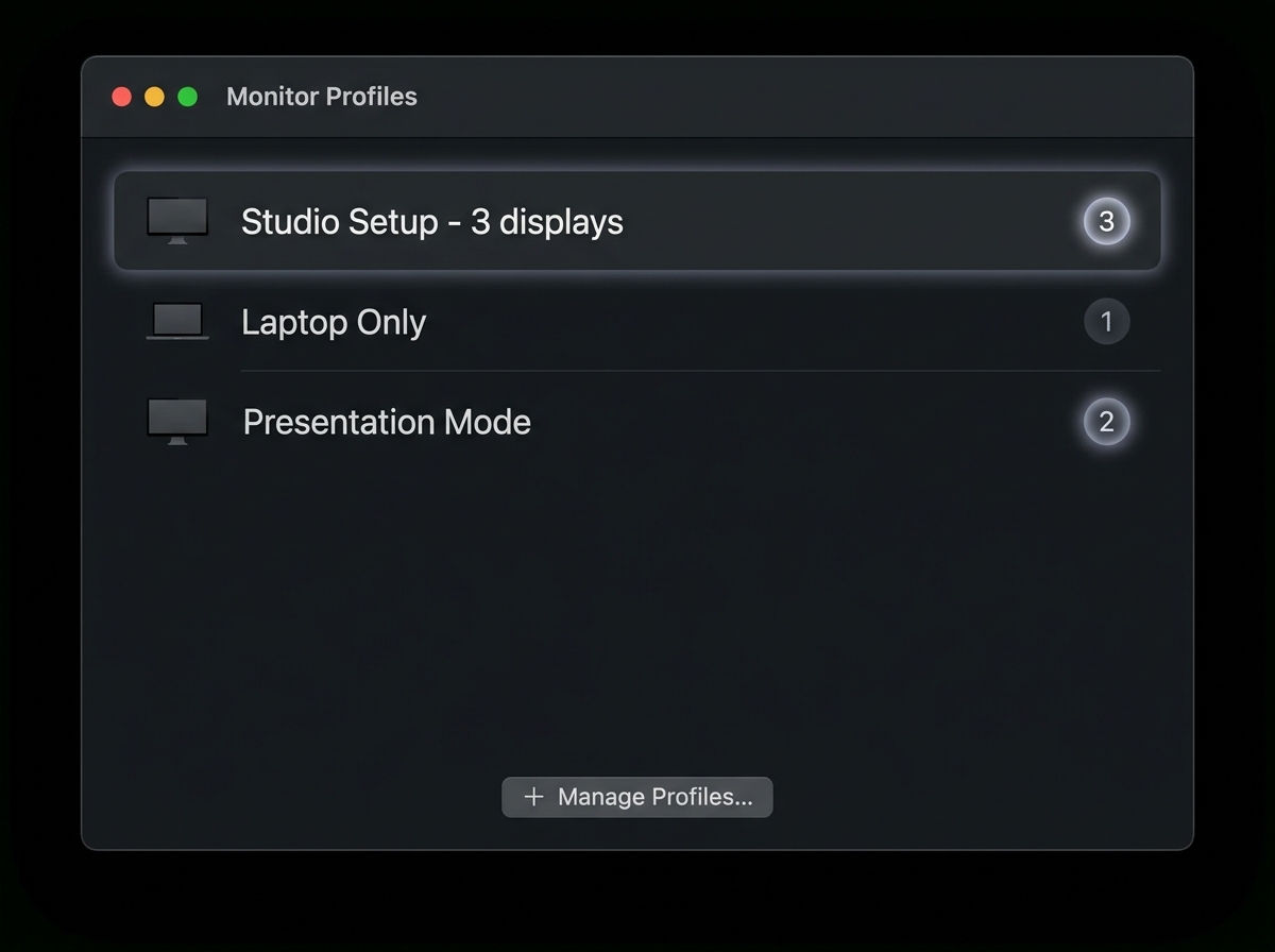 Monitor profiles list