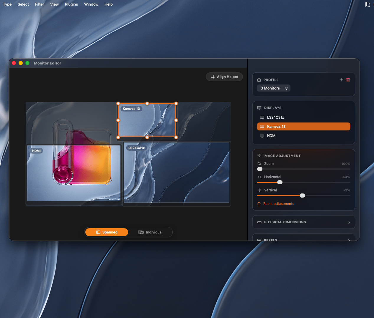 WallTune monitor profiles panel